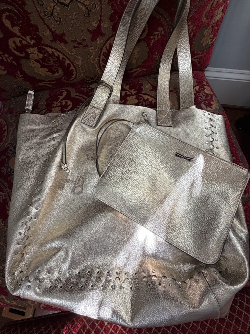 HENRI BENDEL Astrid Reversible
Leather Suede Metallic Gold
Snakeskin Python Hobo - Picture 3 of 16